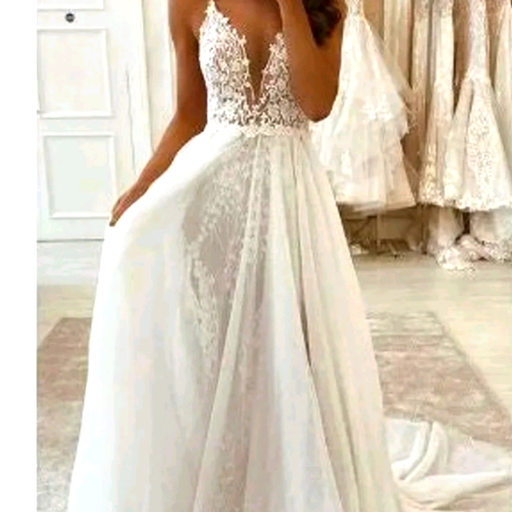 Sheer Floral Wedding Dress